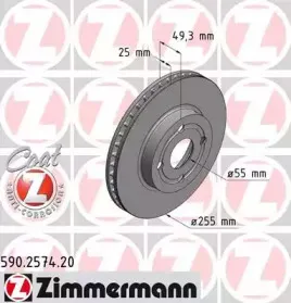 590.2574.20 ZIMMERMANN Тормозной диск