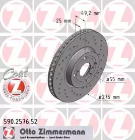 590.2576.52 ZIMMERMANN Тормозной диск