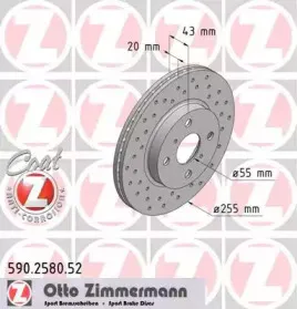 590.2580.52 ZIMMERMANN Тормозной диск