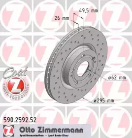 590.2592.52 ZIMMERMANN Тормозной диск