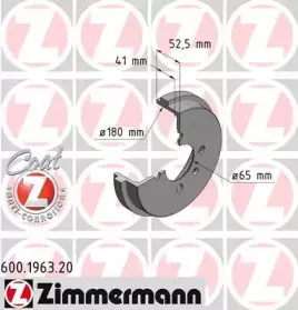 600.1963.20 ZIMMERMANN Тормозной барабан