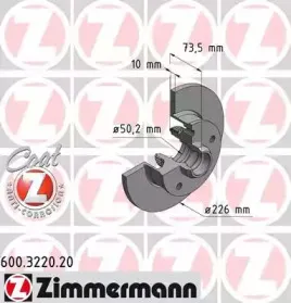 600.3220.20 ZIMMERMANN Тормозной диск