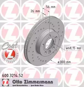 600.3214.52 ZIMMERMANN Тормозной диск