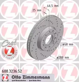 600.3236.52 ZIMMERMANN Тормозной диск
