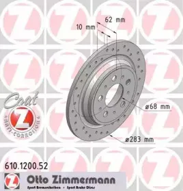 610.1200.52 ZIMMERMANN Тормозной диск