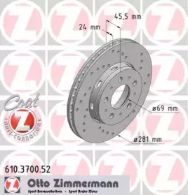 610.3700.52 ZIMMERMANN Тормозной диск