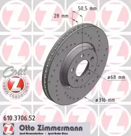 610.3706.52 ZIMMERMANN Тормозной диск