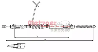 11.5579 METZGER Трос, стояночная тормозная система