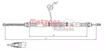 11.5668 METZGER Трос, стояночная тормозная система