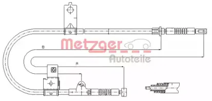 17.0004 METZGER Трос, стояночная тормозная система