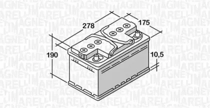 068063057020 MAGNETI MARELLI Стартерная аккумуляторная батарея