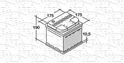 068044039010 MAGNETI MARELLI Стартерная аккумуляторная батарея