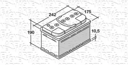 068064064010 MAGNETI MARELLI Стартерная аккумуляторная батарея