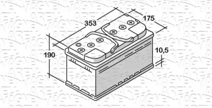 068100085010 MAGNETI MARELLI Стартерная аккумуляторная батарея