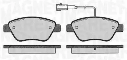 363916060126 MAGNETI MARELLI Комплект тормозных колодок, дисковый тормоз