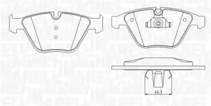 363916060581 MAGNETI MARELLI Комплект тормозных колодок, дисковый тормоз
