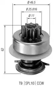 940113020013 MAGNETI MARELLI Ведущая шестерня, стартер