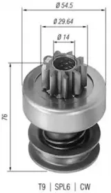 940113020051 MAGNETI MARELLI Ведущая шестерня, стартер