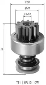 940113020233 MAGNETI MARELLI Ведущая шестерня, стартер