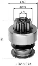 940113020289 MAGNETI MARELLI Ведущая шестерня, стартер