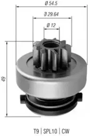 940113020354 MAGNETI MARELLI Ведущая шестерня, стартер