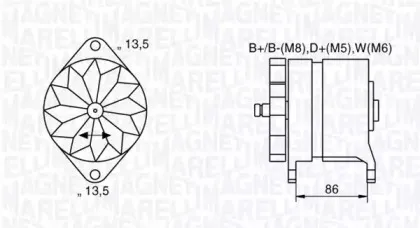 063536895380 MAGNETI MARELLI Генератор