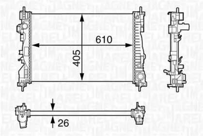350213129800 MAGNETI MARELLI Радиатор, охлаждение двигателя