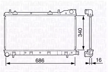 350213132500 MAGNETI MARELLI Радиатор, охлаждение двигателя