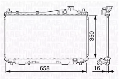 350213133000 MAGNETI MARELLI Радиатор, охлаждение двигателя