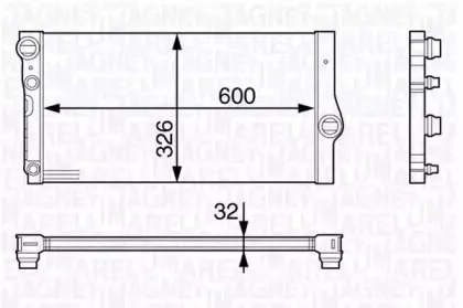 350213140500 MAGNETI MARELLI Радиатор, охлаждение двигателя