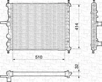 350213187000 MAGNETI MARELLI Радиатор, охлаждение двигателя