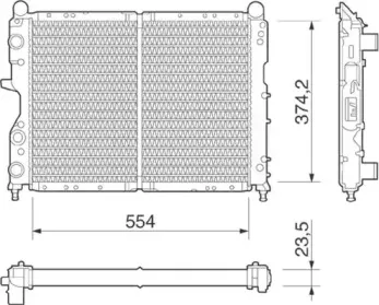 350213256000 MAGNETI MARELLI Радиатор, охлаждение двигателя