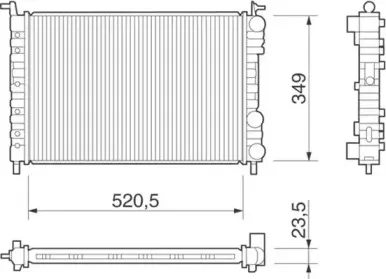 350213259000 MAGNETI MARELLI Радиатор, охлаждение двигателя