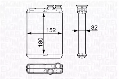 350218355000 MAGNETI MARELLI Теплообменник, отопление салона